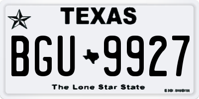 TX license plate BGU9927