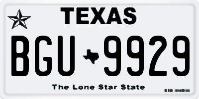 TX license plate BGU9929