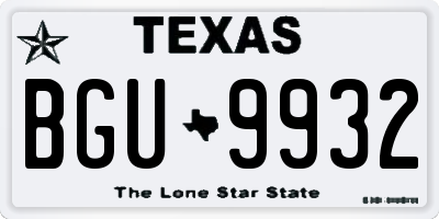TX license plate BGU9932
