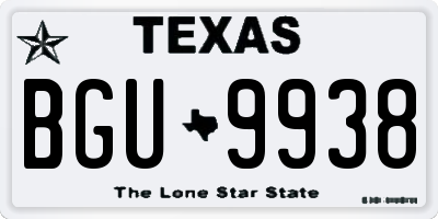 TX license plate BGU9938