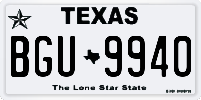TX license plate BGU9940