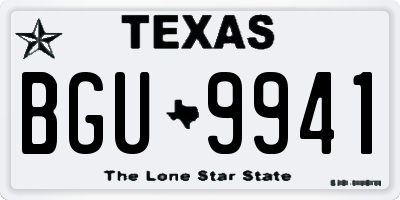 TX license plate BGU9941