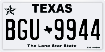 TX license plate BGU9944