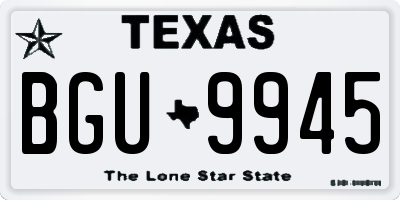 TX license plate BGU9945