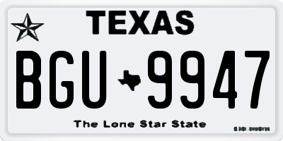 TX license plate BGU9947