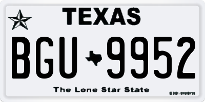 TX license plate BGU9952