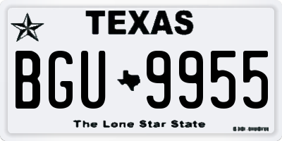TX license plate BGU9955
