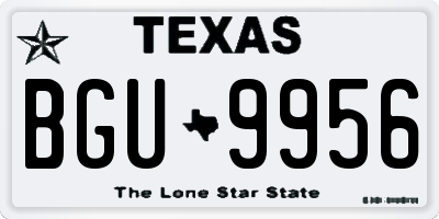 TX license plate BGU9956