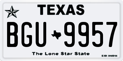 TX license plate BGU9957