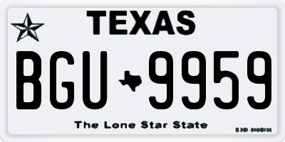 TX license plate BGU9959