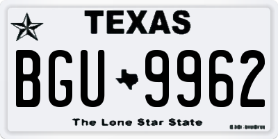 TX license plate BGU9962