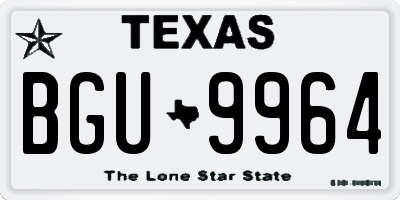 TX license plate BGU9964
