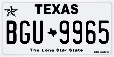TX license plate BGU9965