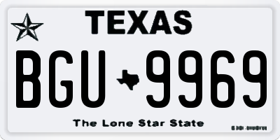 TX license plate BGU9969