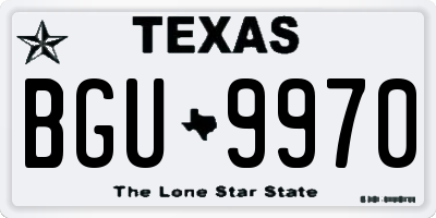 TX license plate BGU9970