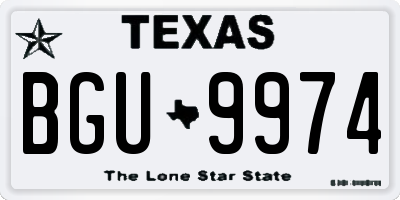 TX license plate BGU9974