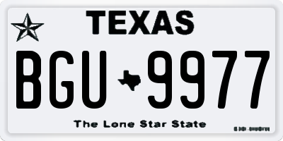 TX license plate BGU9977