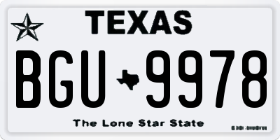 TX license plate BGU9978