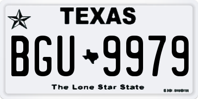 TX license plate BGU9979