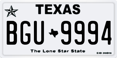 TX license plate BGU9994