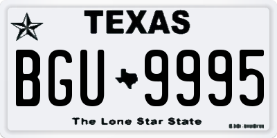 TX license plate BGU9995