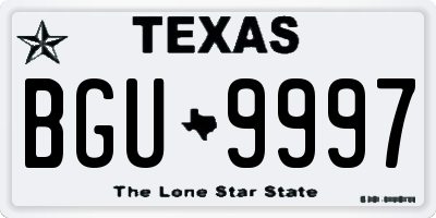 TX license plate BGU9997