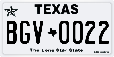 TX license plate BGV0022