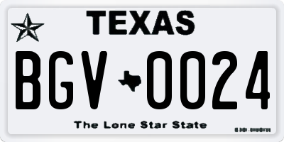 TX license plate BGV0024