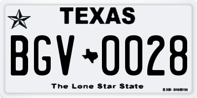 TX license plate BGV0028