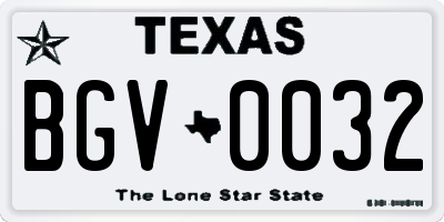 TX license plate BGV0032