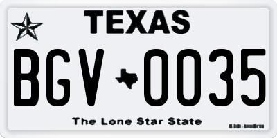 TX license plate BGV0035