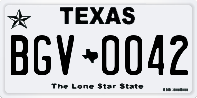 TX license plate BGV0042
