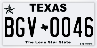TX license plate BGV0046