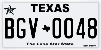 TX license plate BGV0048