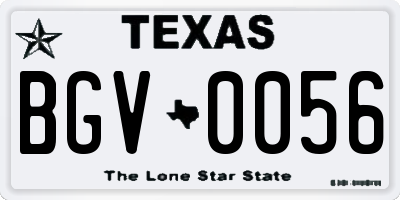 TX license plate BGV0056