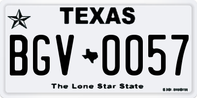 TX license plate BGV0057