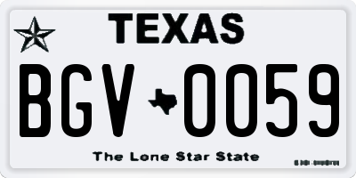 TX license plate BGV0059