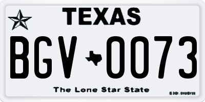 TX license plate BGV0073