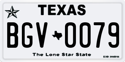 TX license plate BGV0079