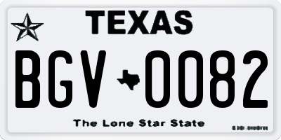 TX license plate BGV0082