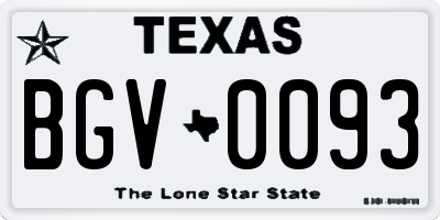 TX license plate BGV0093