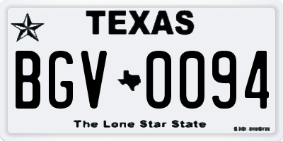 TX license plate BGV0094