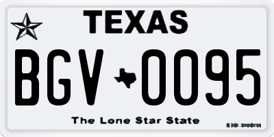 TX license plate BGV0095