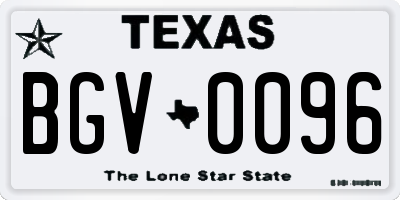 TX license plate BGV0096