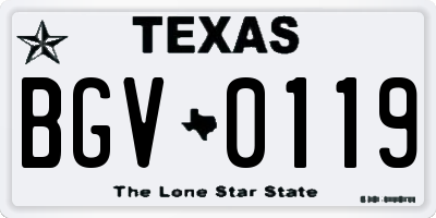 TX license plate BGV0119