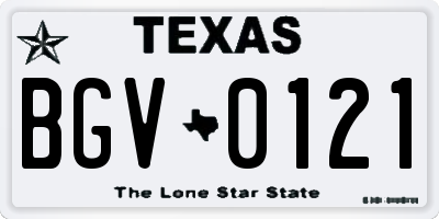 TX license plate BGV0121