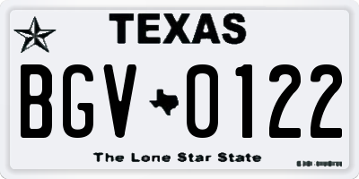 TX license plate BGV0122