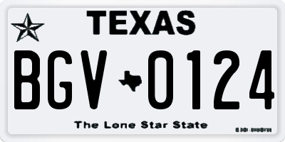 TX license plate BGV0124