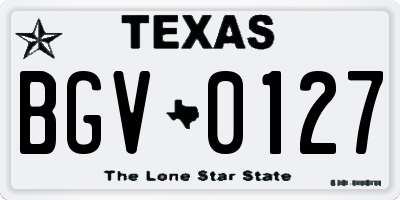 TX license plate BGV0127