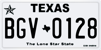 TX license plate BGV0128